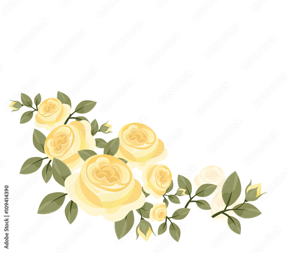 Weiße Rosen Vektor freigestellt Stock Vector | Adobe Stock