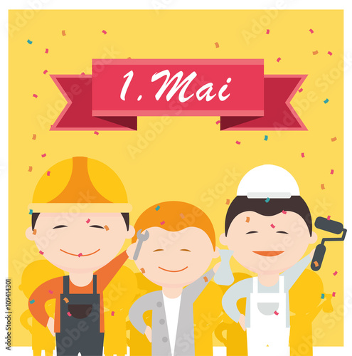 1. Mai - Tag der Arbeit - Feiertag - Vektor