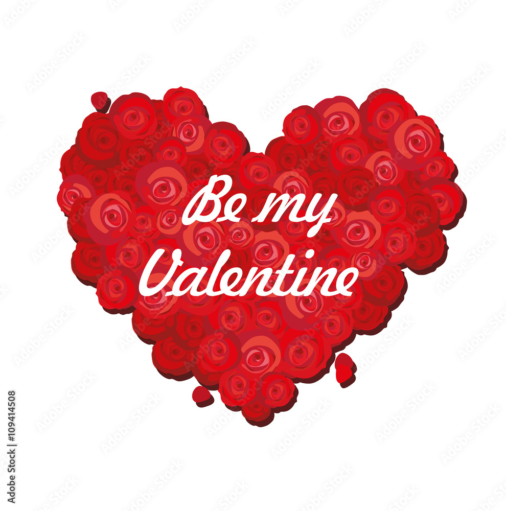 Be my Valentine Rosenherz Vektor freigestellt