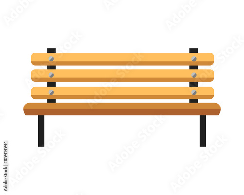 Wooden bench. Isolated on white background