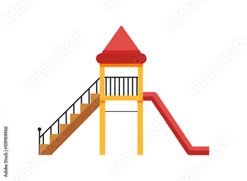 Playground slide. Isolated On White Background.