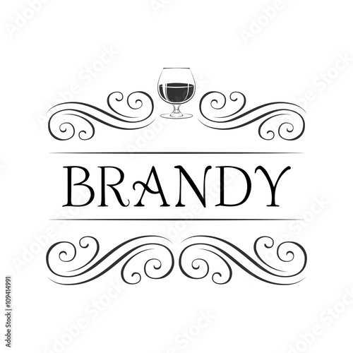 Brandy glasses. Bar Menu. Vector