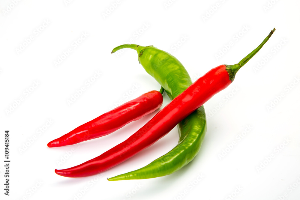 bitter chili pepper isolated on white