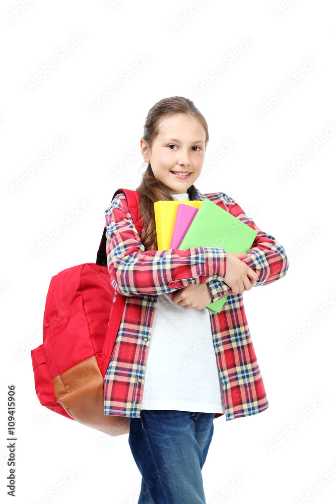 Portrait of young girl isolated on a white Portrait of young girl isolated on a white