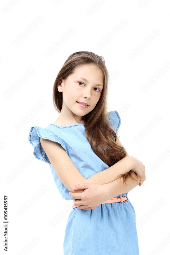 Portrait of young girl isolated on a white Portrait of young girl isolated on a white