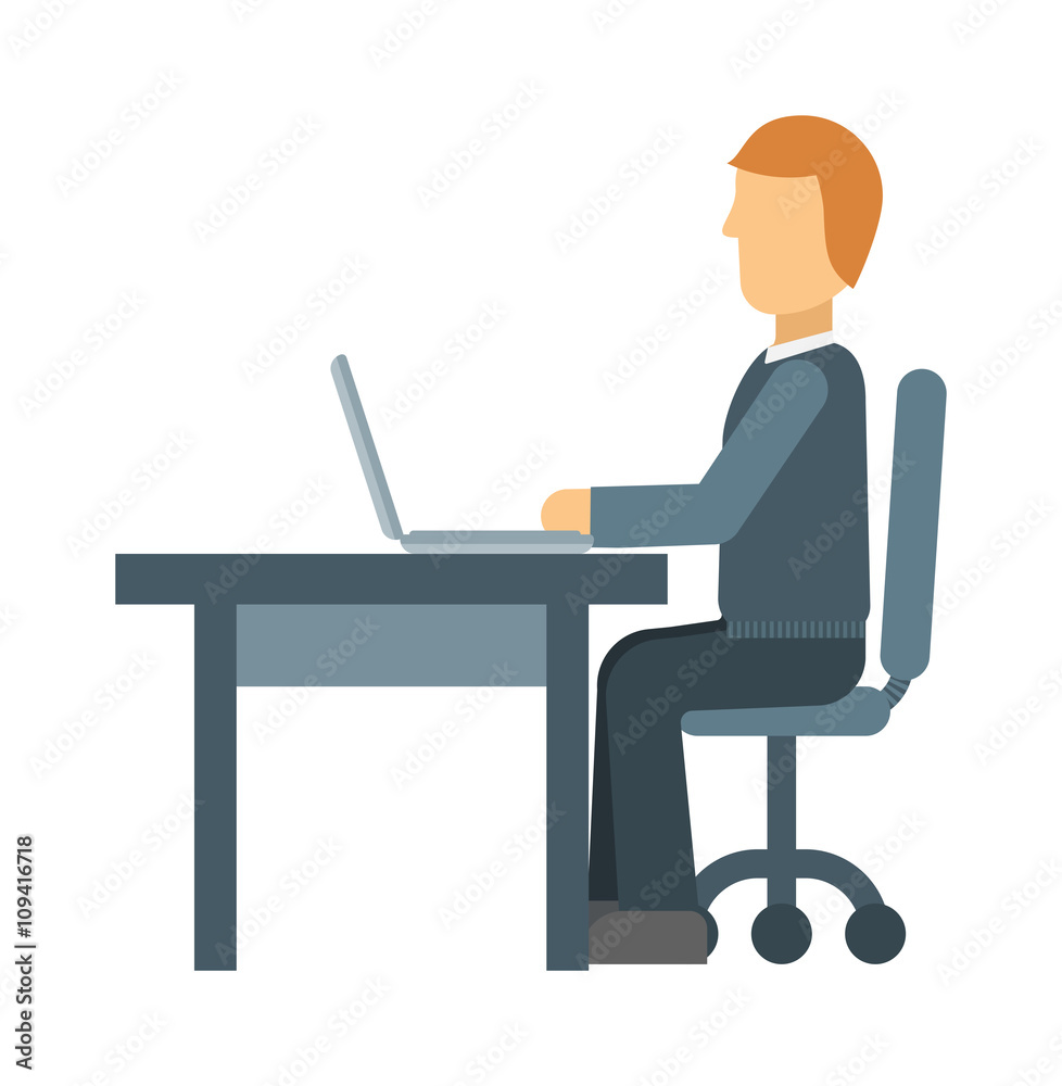 Office worker vector illustration. Office worker vector illustration.