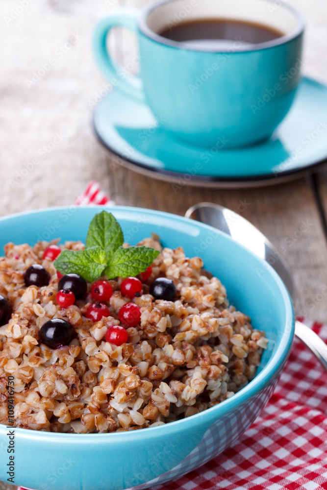 Buckwheat porridge with blueberries Buckwheat porridge with blueberries