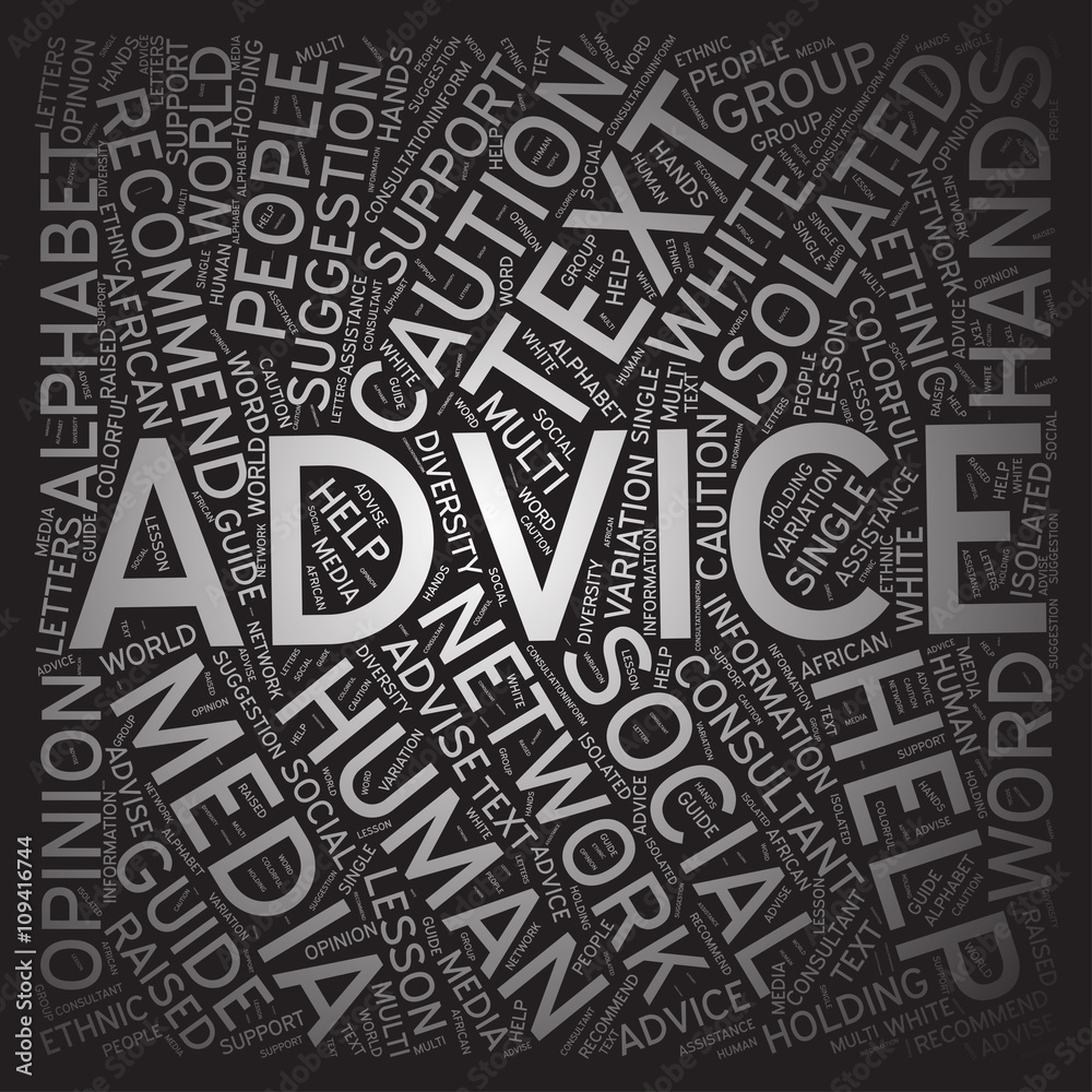 Obraz premium Advice,Word cloud art background