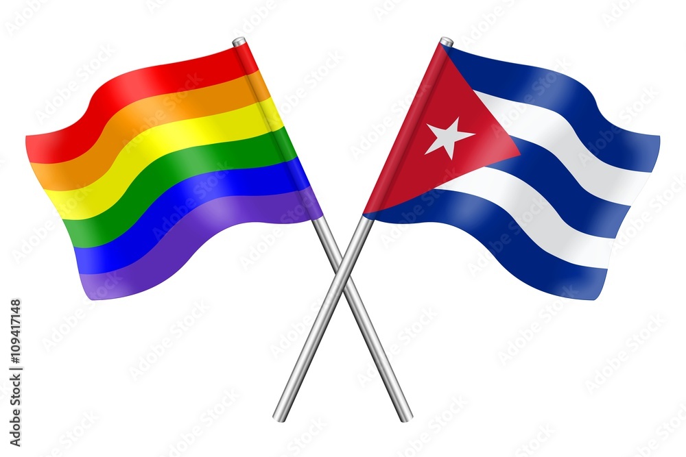 Flags: Rainbow and Cuba