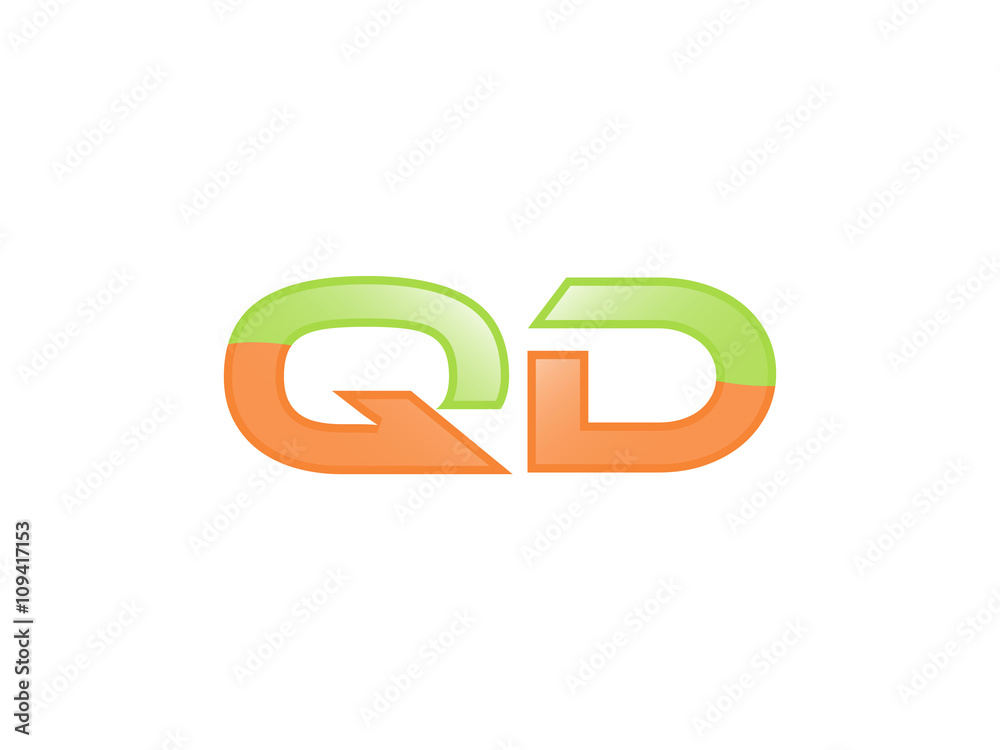 Green Orange shiny QD letters
