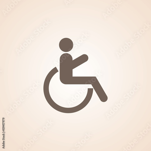 Icon Of Patient On Wheel Chair.