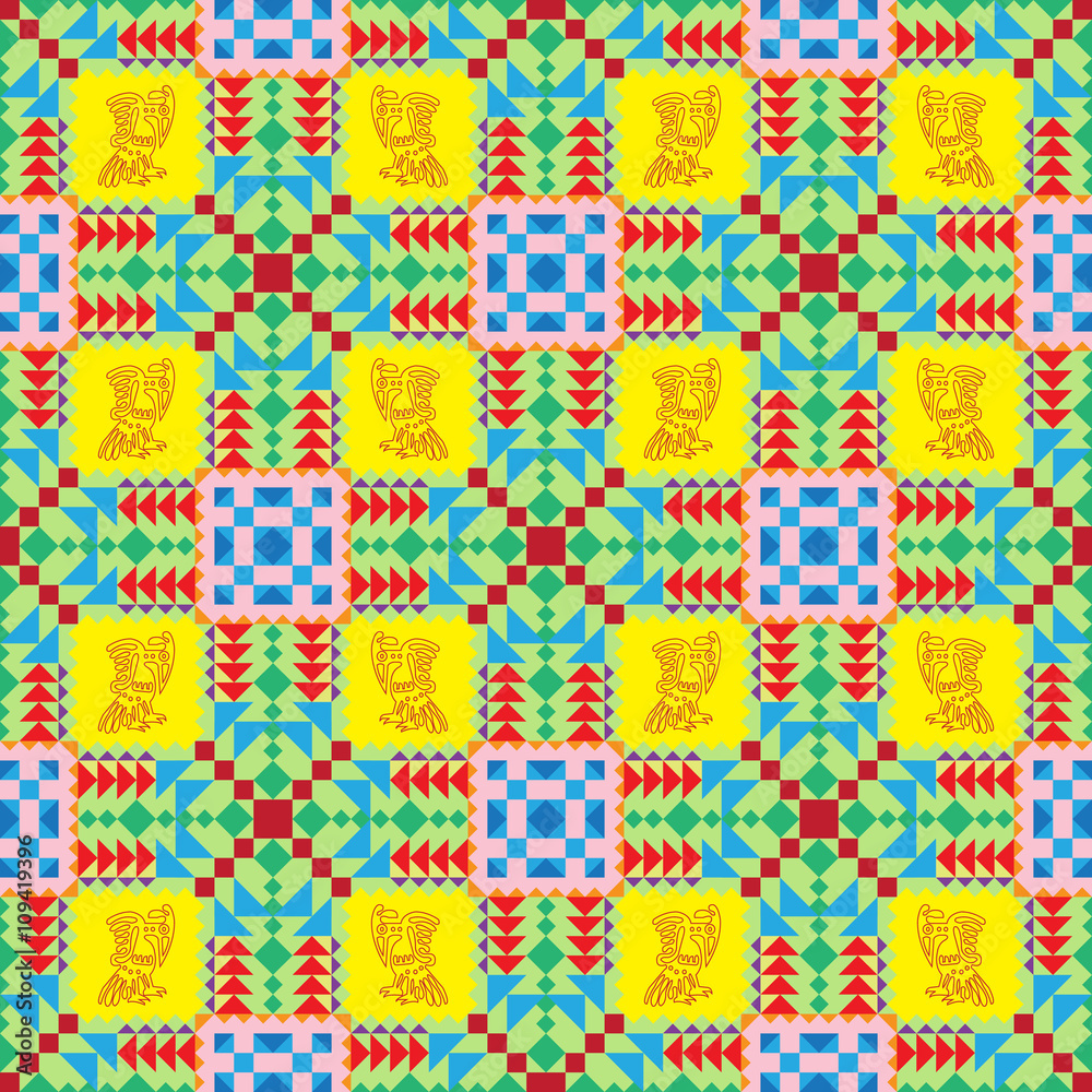 traditional Mexican pattern, vector seamless pattern, using a st