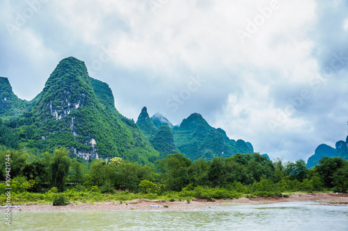Beautiful mountains and river scenery 