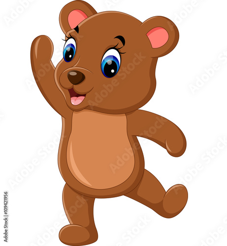 illustration of cute baby bear cartoon