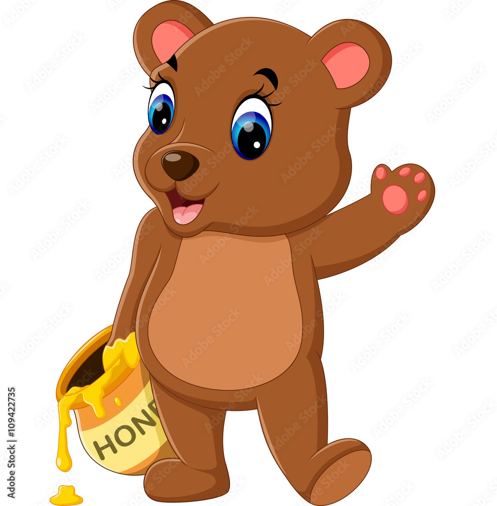 Fototapeta premium illustration of cute baby bear cartoon