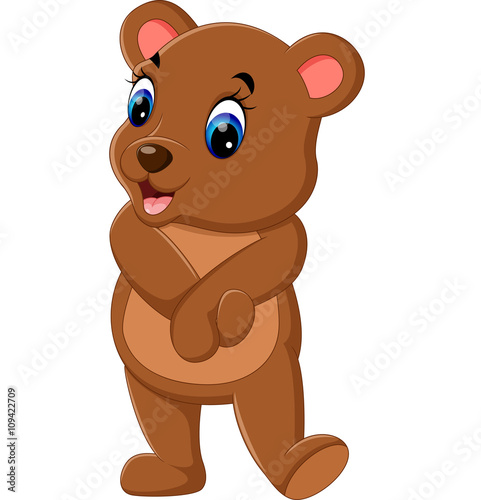 illustration of cute baby bear cartoon
