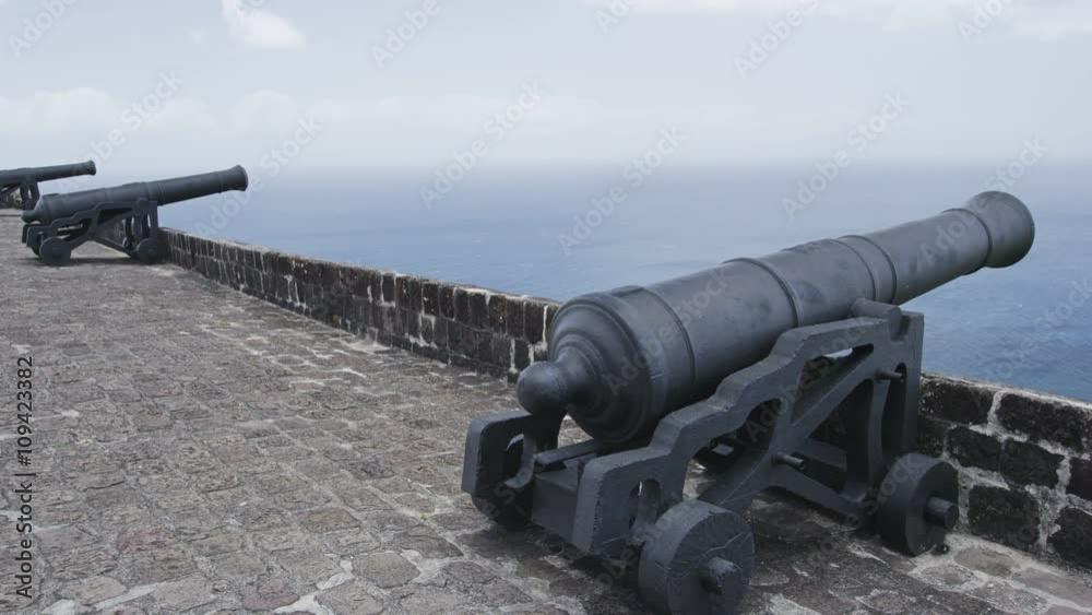 St Kitts Brimstone Hill Fortress National Park on St. Kitts and Nevis. Caribbean cruise ship destination. Saint Kitts nature landscape. Shot on RED EPIC. St Kitts Brimstone Hill Fortress National Park on St. Kitts and Nevis. Caribbean cruise ship destination. Saint Kitts nature landscape. Shot on RED EPIC.