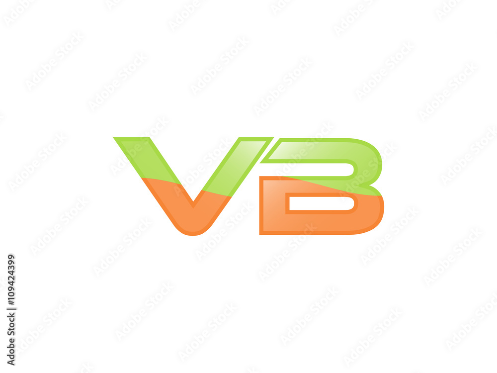Green Orange shiny VB letters Green Orange shiny VB letters