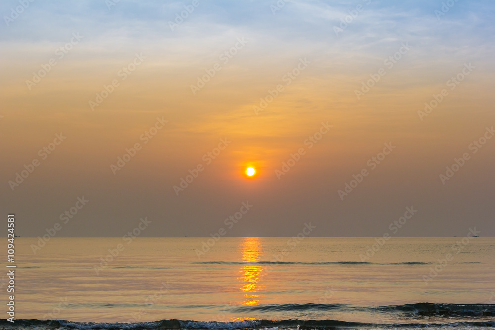 Sunrise at beach summer season