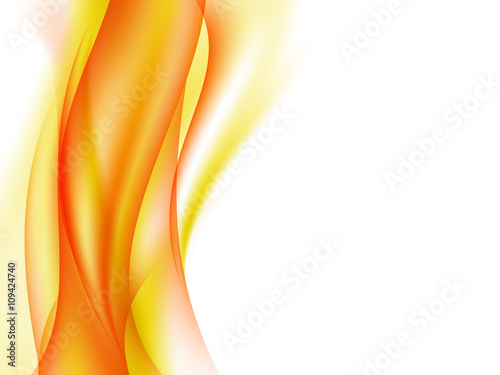 Background with abstract yellow and red lines on white, vector illustration