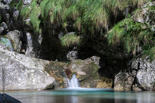 Fototapeta Naklejka Na Ścianę i Meble -  Pool of Horses at Val Vertova Lombardy near Bergamo in Italy