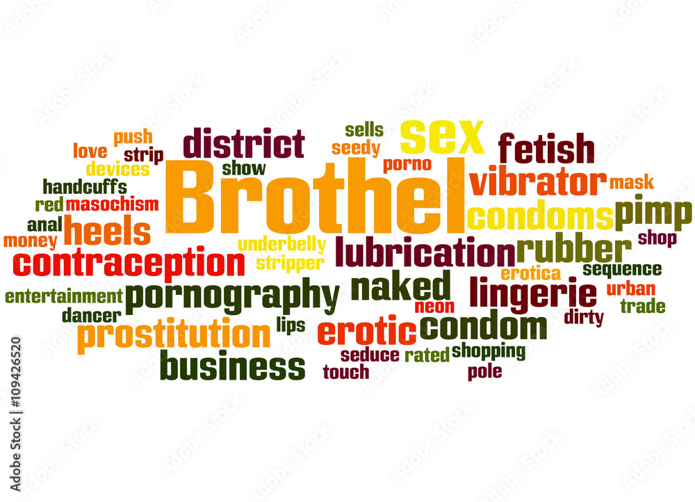 Obraz premium Brothel, word cloud concept 9