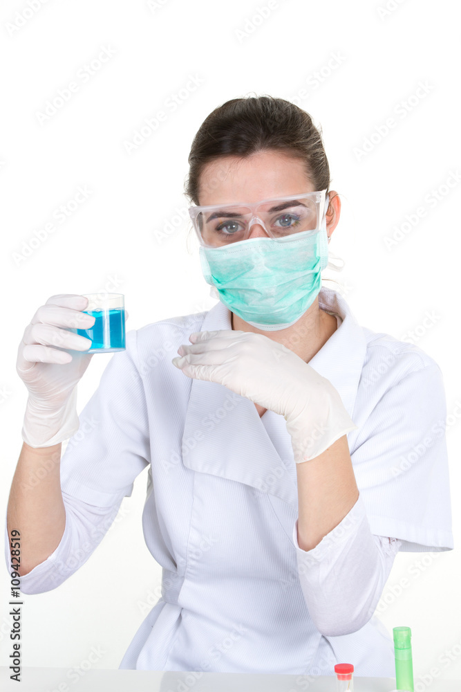 Medical researcher or doctor using clear solution in laboratory Medical researcher or doctor using clear solution in laboratory