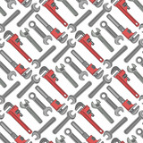 Wrenchs vector repeatable pattern for labor day. Style is flat wrench symbols on a white background. Vector illustration.