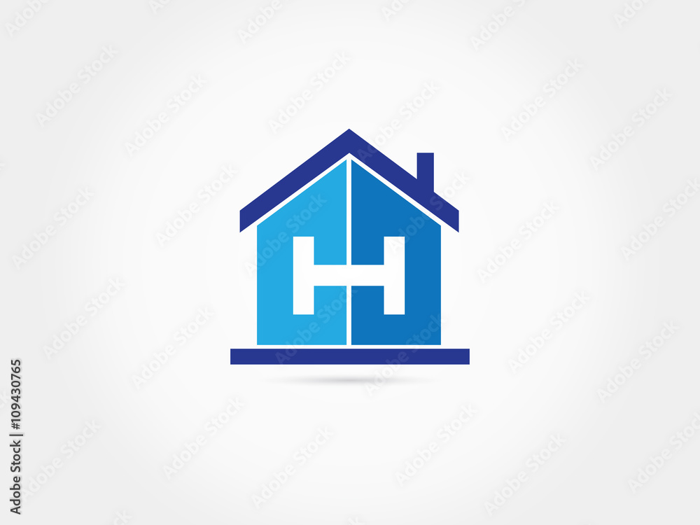 Letter H house property construction logo Letter H house property construction logo