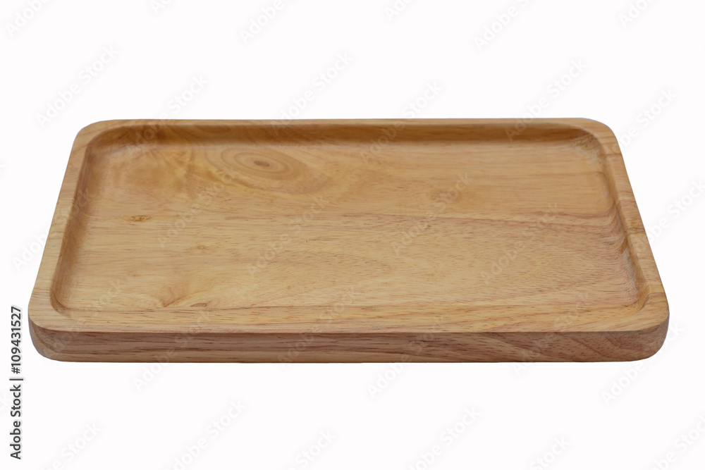 Close up empty wooden dish isolated on white background,with clipping path Close up empty wooden dish isolated on white background,with clipping path