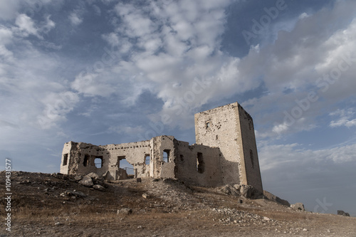 ruinas del antiguo castillo árabe de la Estrella en Teba, Málaga photo