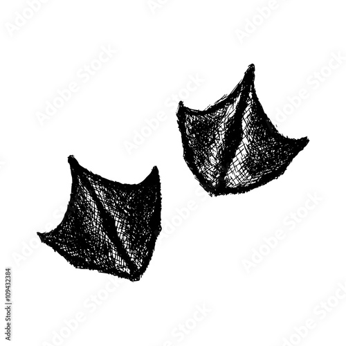 Vector paw print. Animal paw. Duck paw print