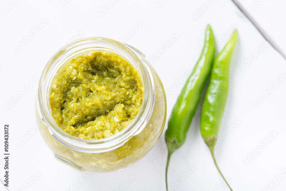 Natural hot green chilli sauce Natural hot green chilli sauce