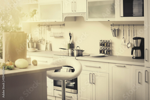 Fototapeta Naklejka Na Ścianę i Meble -  Modern beautiful kitchen interior