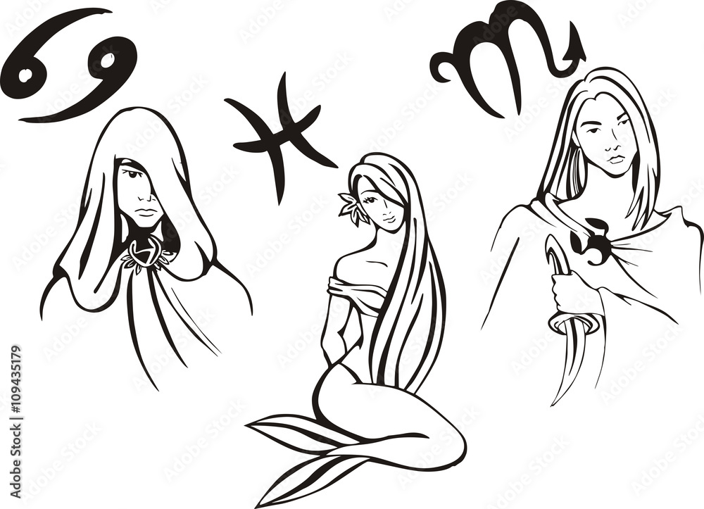Set of 3 Water Zodiac Signs Set of 3 Water Zodiac Signs