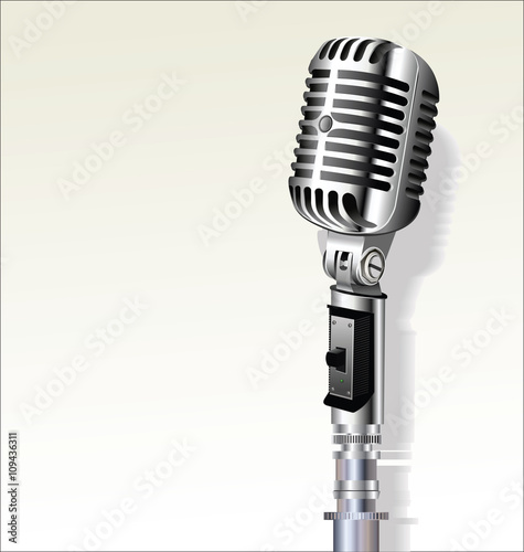 Retro vintage microphone design background