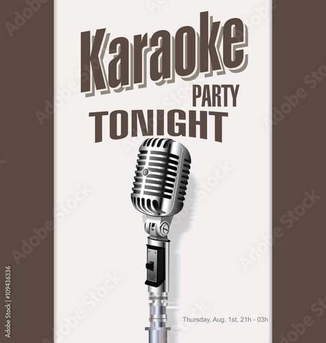 Retro vintage microphone design background