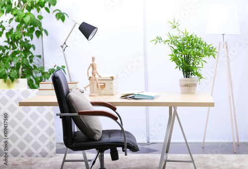 Workplace with table, offic...