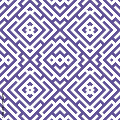 Purple Maze Seamless Pattern