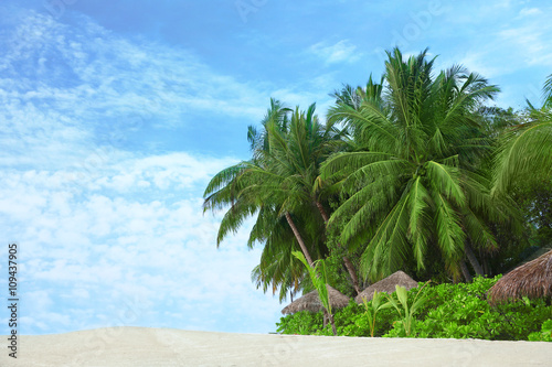 Tropical beach and blue sky.