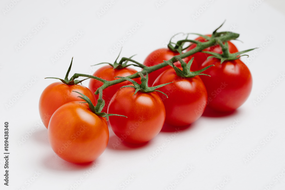 cherry tomatoes on white background