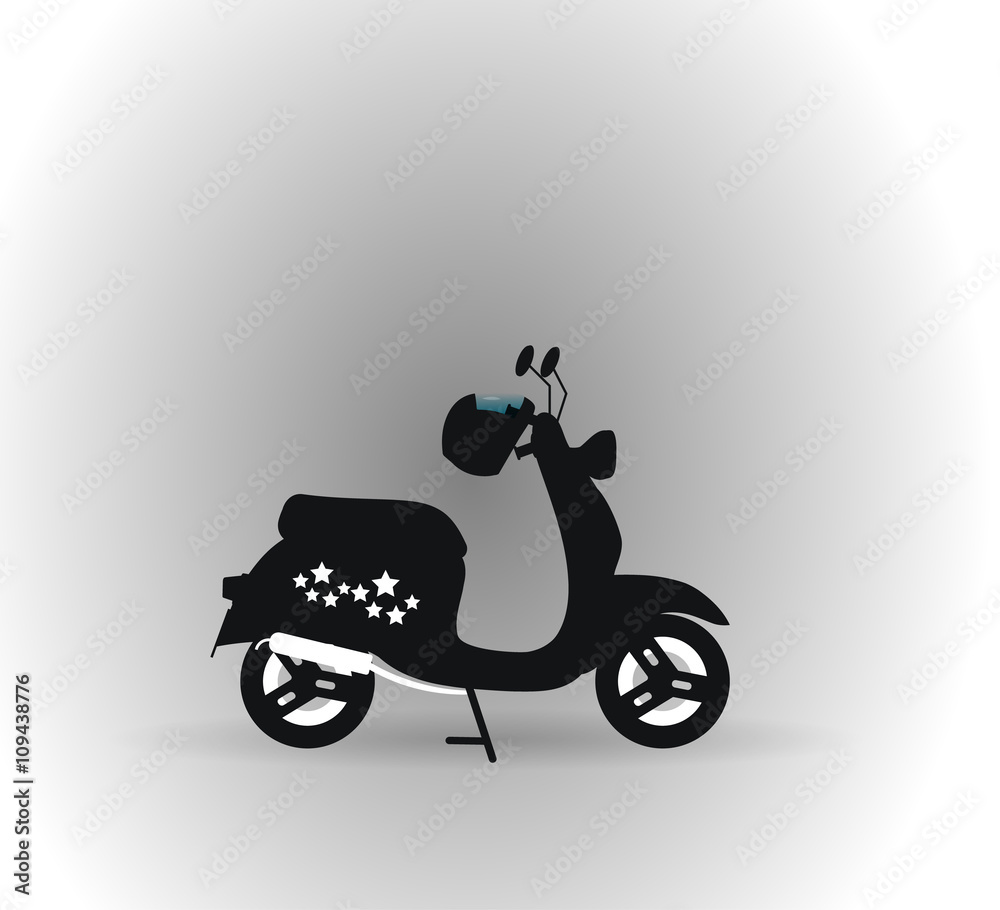 Old scooter motor object emblem retro icon Old scooter motor object emblem retro icon