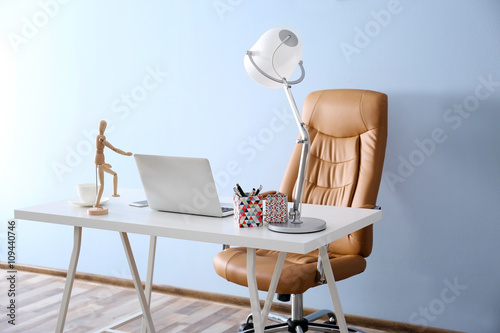 Modern workplace with offic...