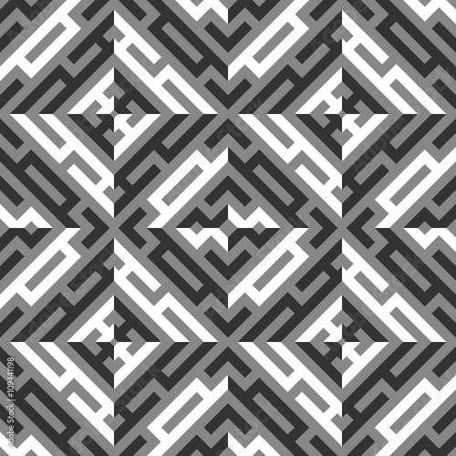 Grey Maze Seamless Pattern