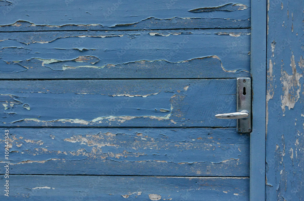 Old blue wood wall texture background