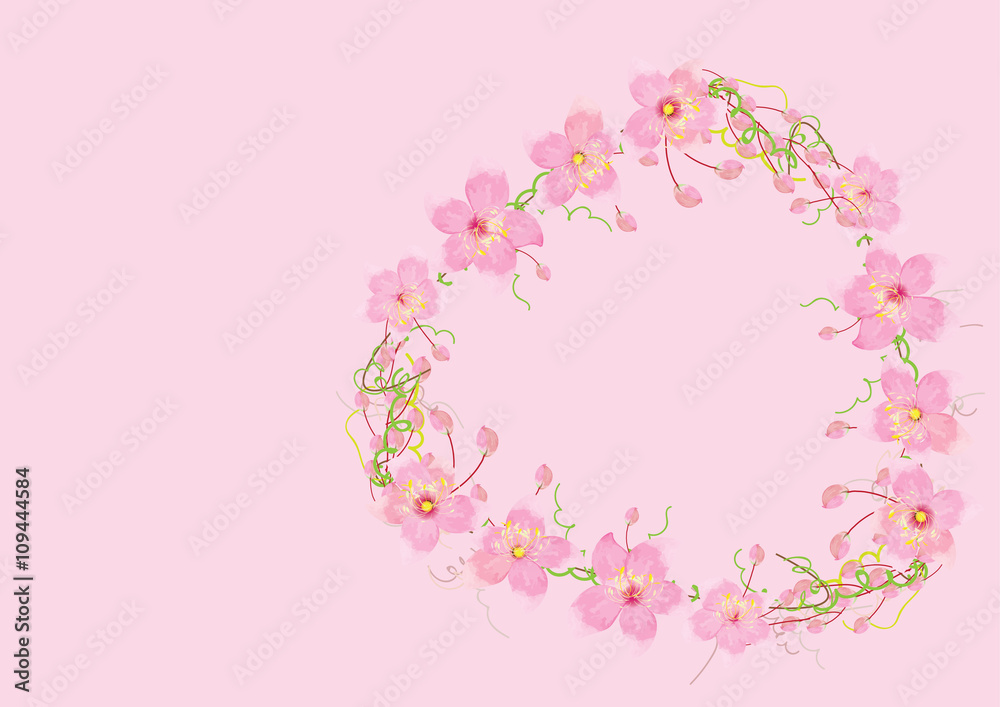pink flowers on pink background,vector illustration
