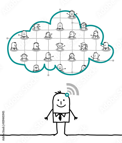 cartoon characters and cloud - network