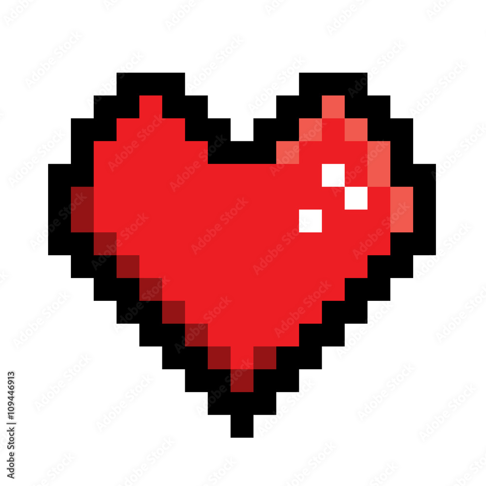Obraz premium Heart in pixel style