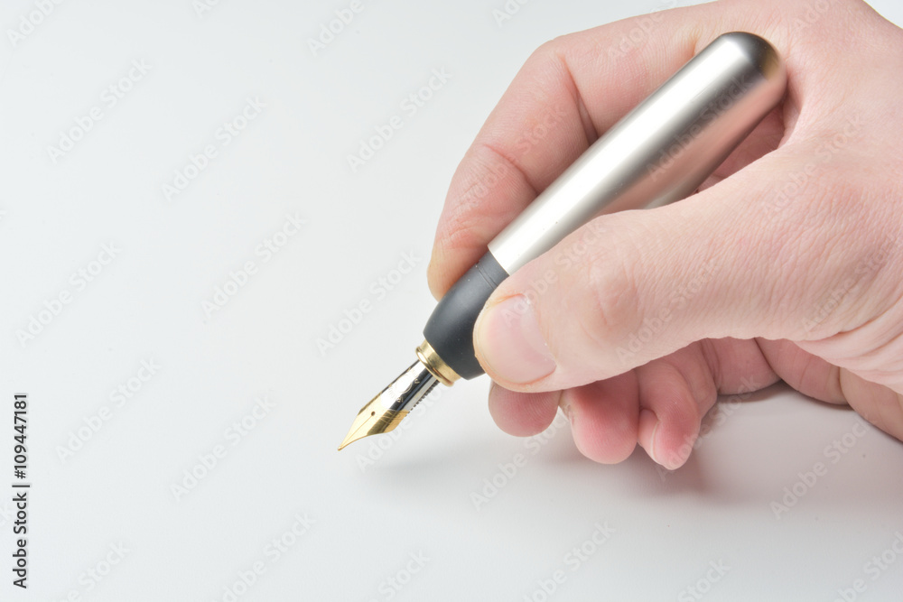 pen in the man's hand to signature pen in the man's hand to signature