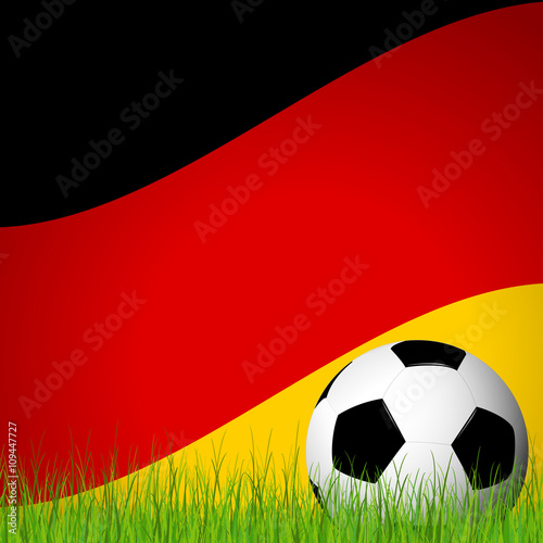 soccer ball in front of german flag
